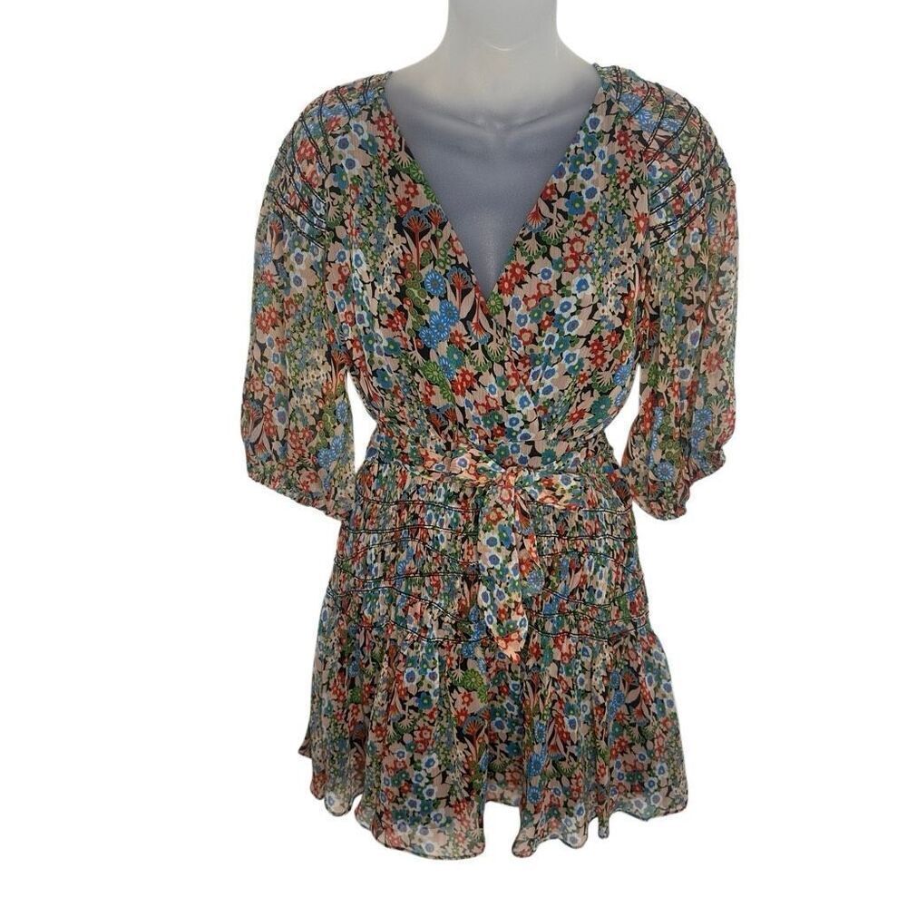 Ted Baker Tiania Smock Panel Wrap Mini Dress Size 2 - Picture 6 of 8